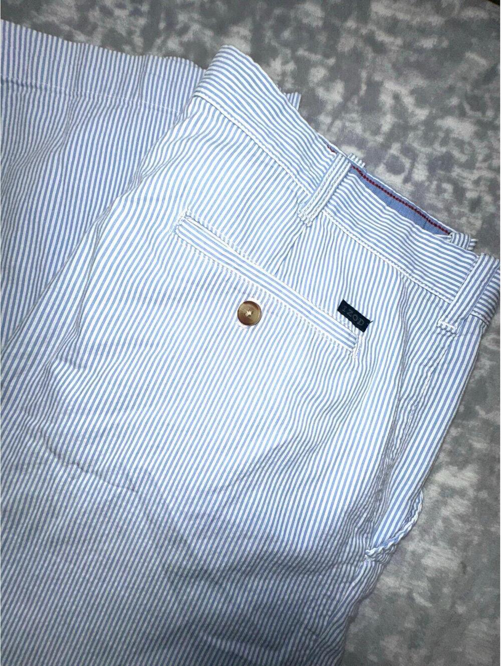 IZod Men’s Seersucker striped Pants Size 36X32 Blue/White Preppy